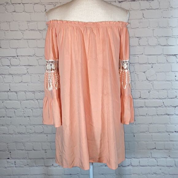 Umgee Boho Peach Off-Shoulder Tunic - Picture 5 of 7